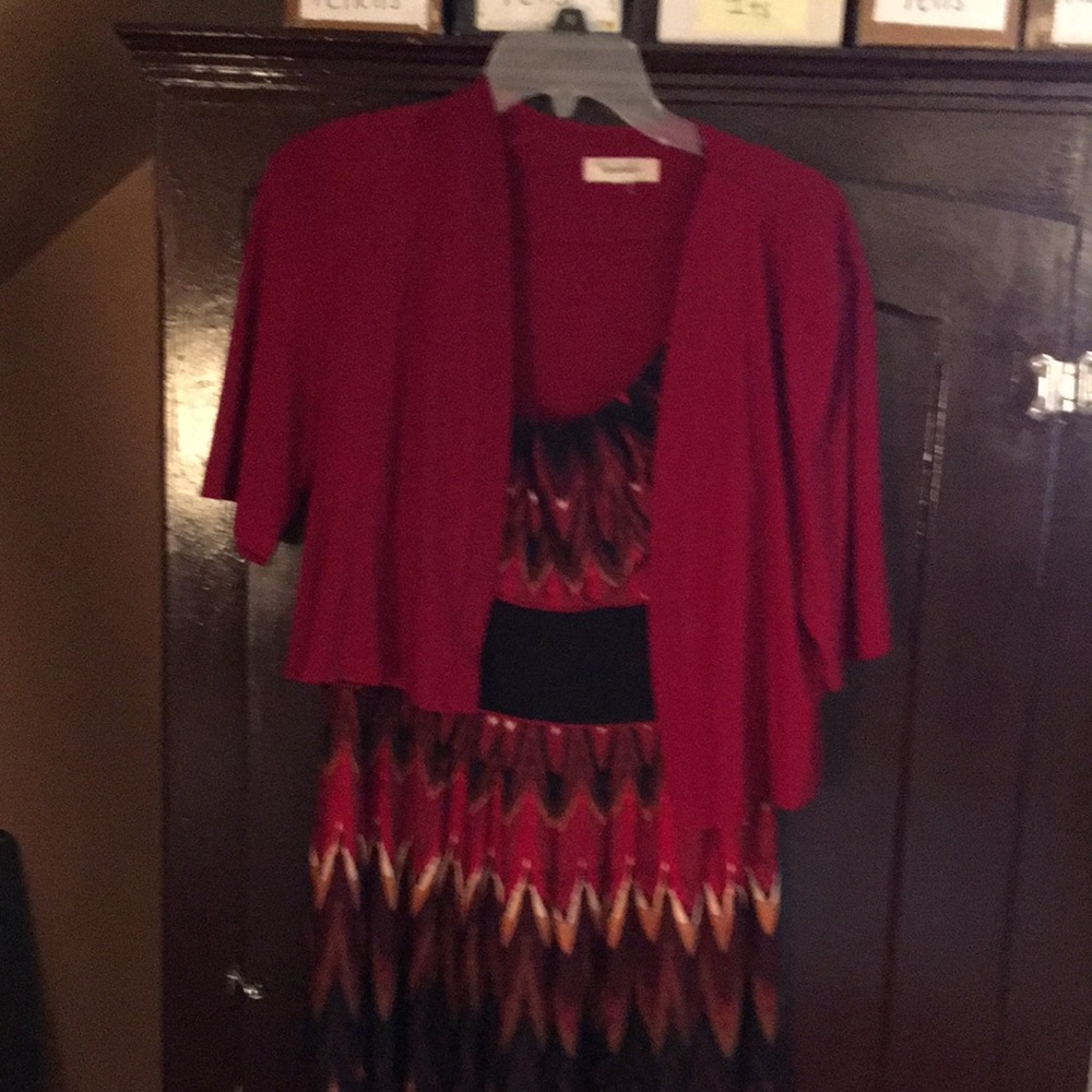 Dress with cardigan set